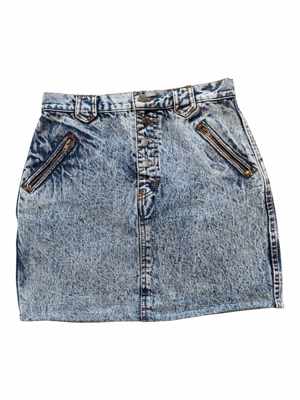 Jacques Greneta Paris Vintage Acid Wash Denim Mini Skirt